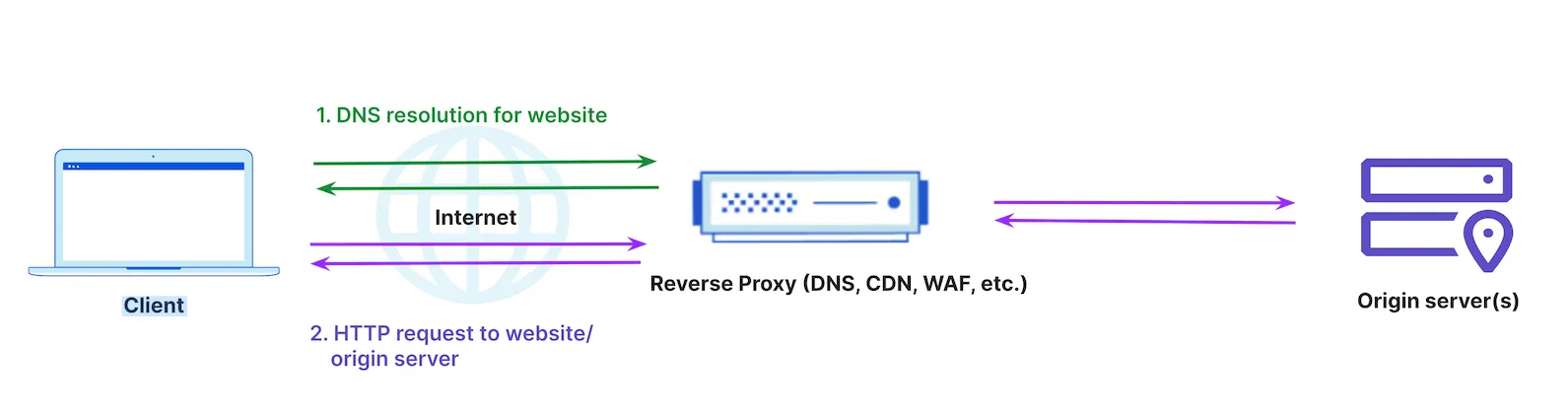 Figure 3: Same vendor providing DNS and security/performance services via proxy